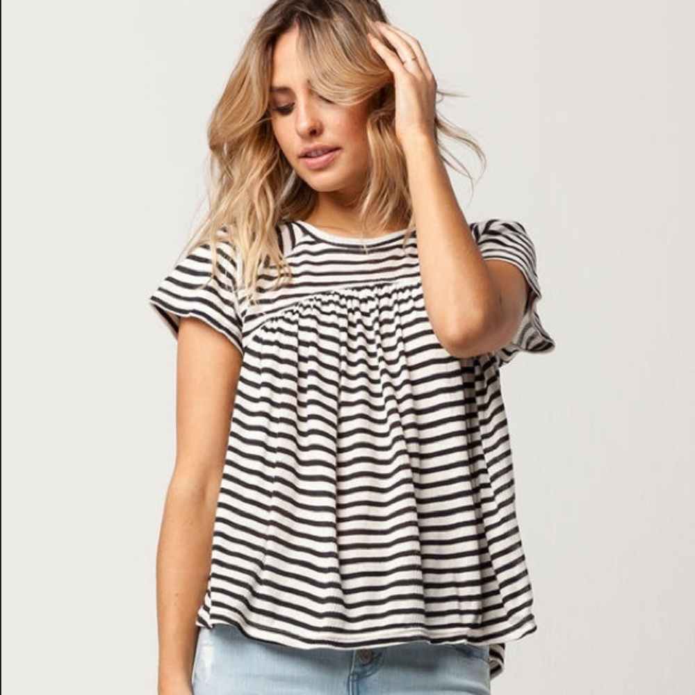 Free People Jojo Striped Swing Top